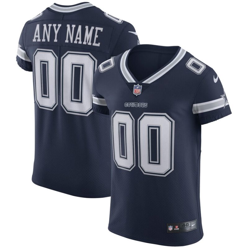 Mænd Dallas Cowboys NFL Trøje  Navy Vapor Elite Custom