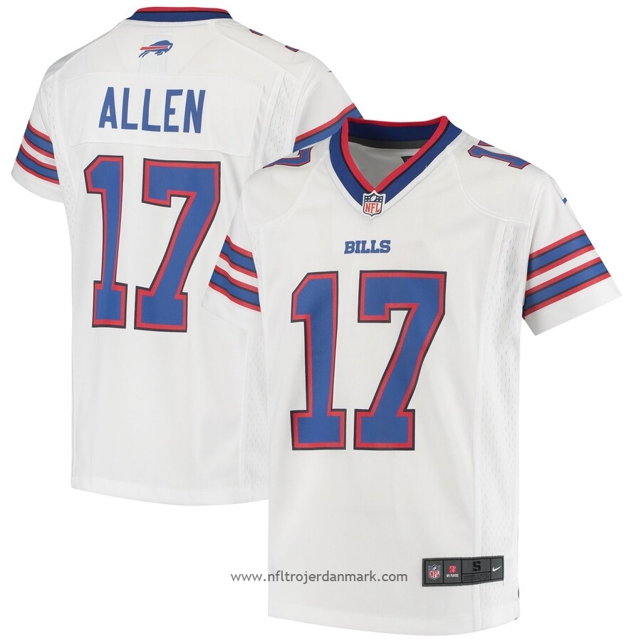 Børn Buffalo Bills NFL Trøje Allen Hvid Game – nfl fodbold,nfl tøj danmark